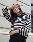 SIERRA STRIPE JUMPER - BLACK/STONE