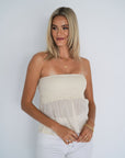 SHIRRED SLIP TOP