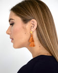 DOUBLE TASSEL EARRING