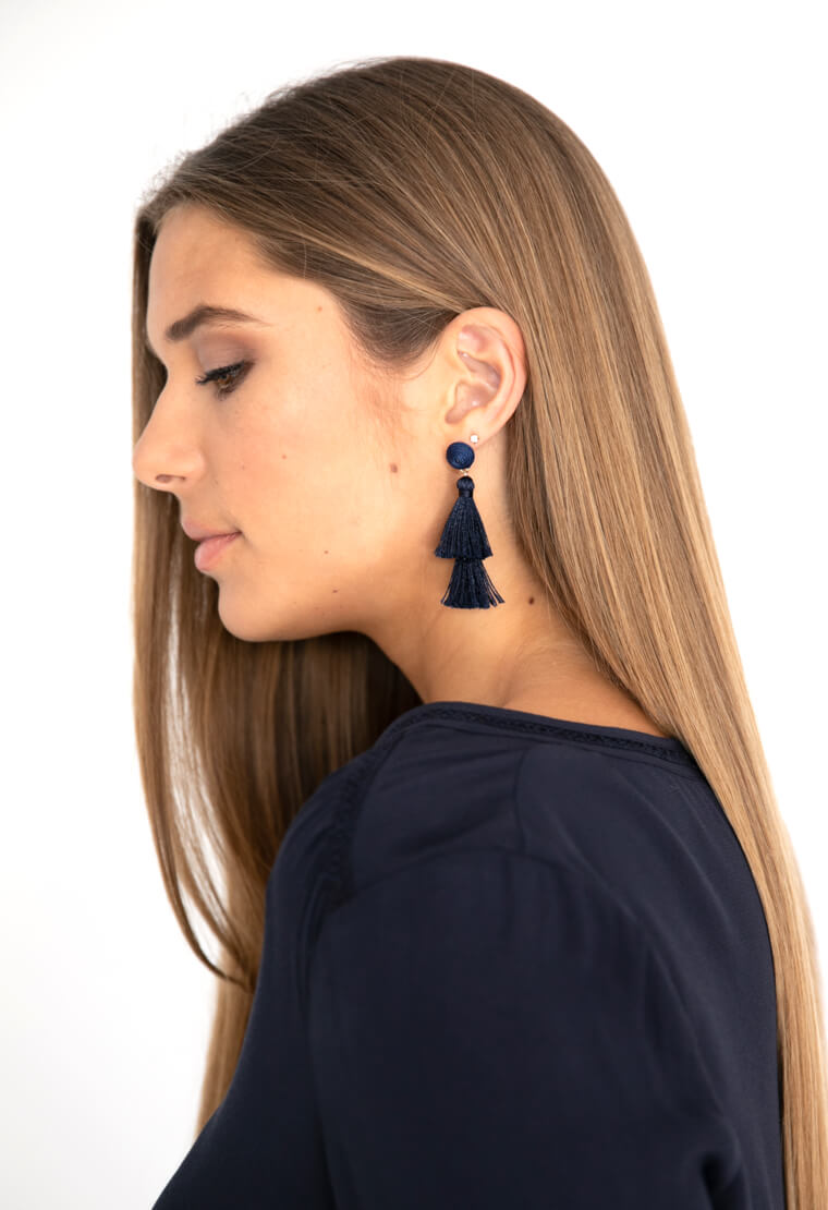 DOUBLE TASSEL EARRING