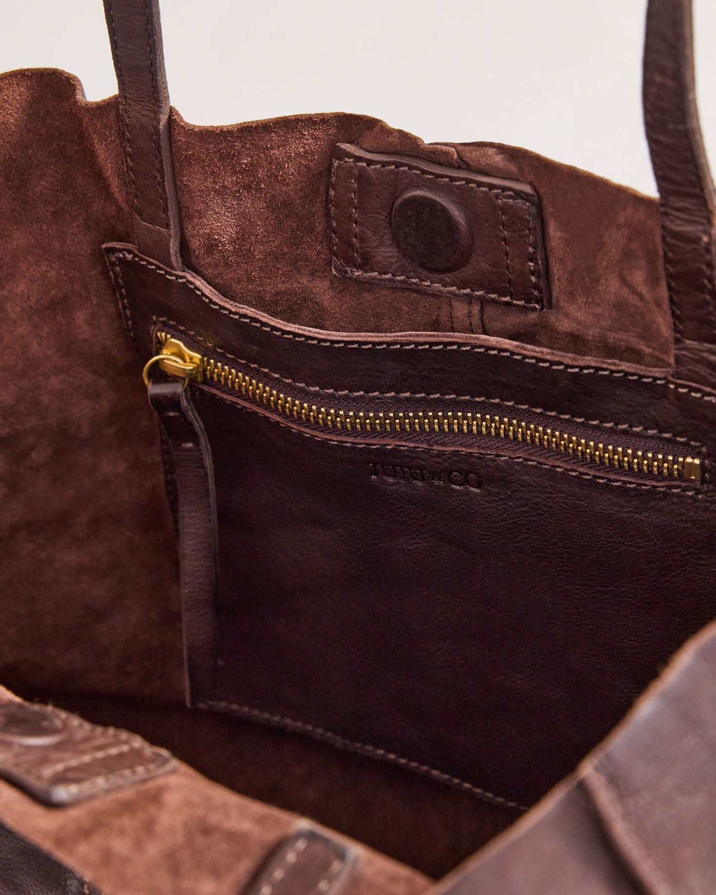 JUJU &amp; CO TUMBLED BABY UNLINED TOTE - CHOCOLATE