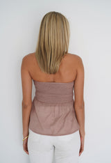 SHIRRED SLIP TOP
