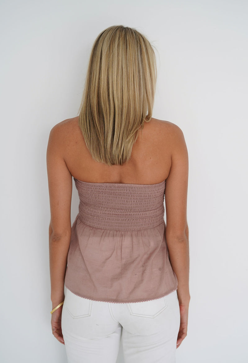 SHIRRED SLIP TOP