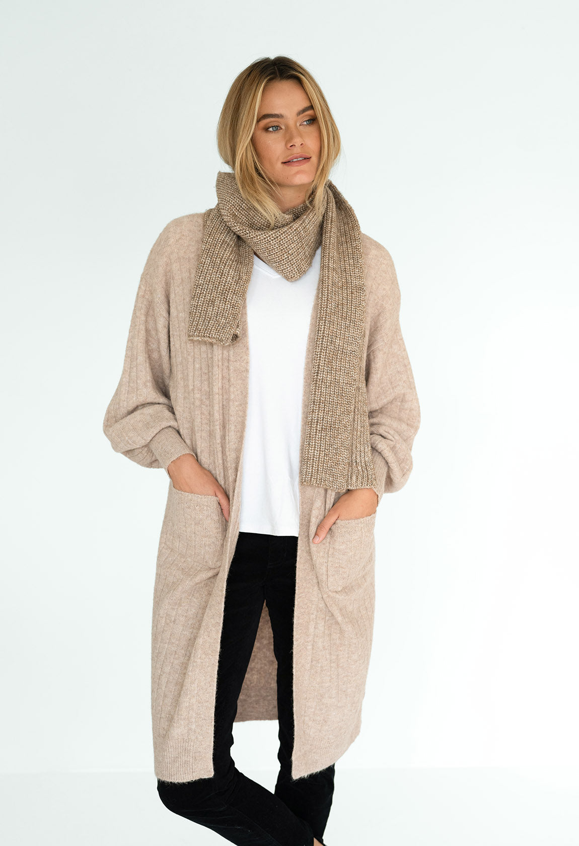 Evie Cardi in Oatmeal Evie Cardi in Oatmeal