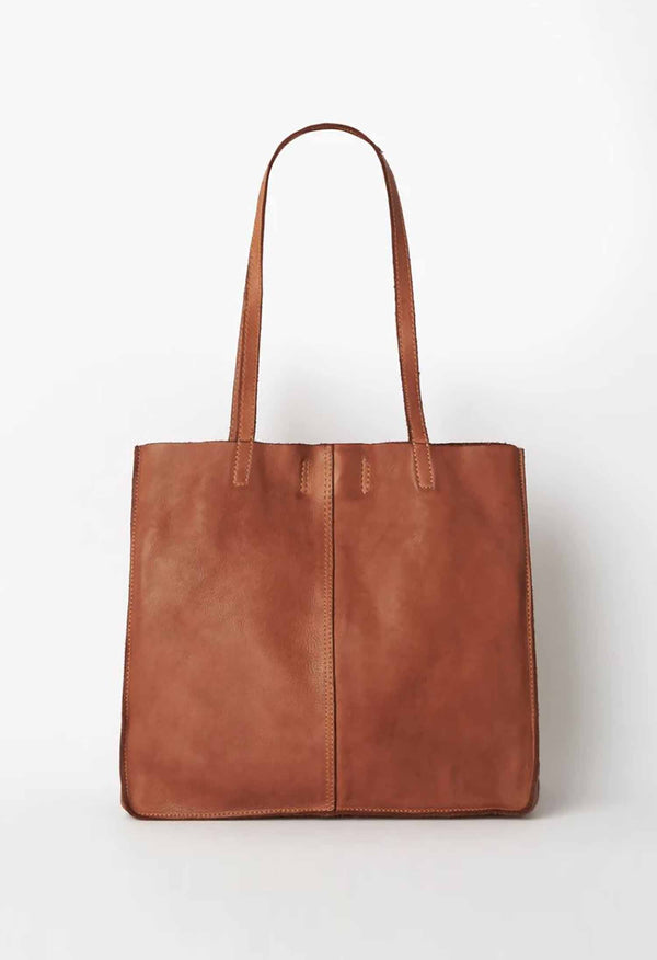 JUJU & CO BABY UNLINED TOTE - COGNAC