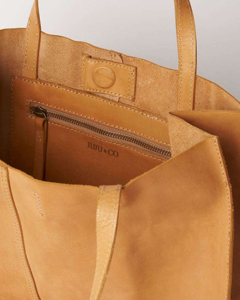 JUJU & CO BABY UNLINED TOTE - TAN
